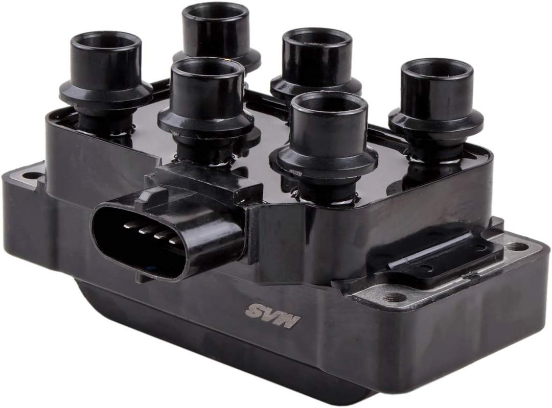 MAS One Ignition Coil Compatible with 1991-2011 Ford E-150 Econoline Explorer Mercury Aerostar Mustang Mystique Ranger Mzda B3000 V6 3.0L 4.0L 4.2L Replacement for DGE446 FD480T Horizontal Connector