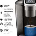 Keurig K-Elite Single Serve K-Cup Pod Coffee Maker, with Strength and Temperature Control, Iced Coffee Capability, 8 to 12oz Brew Size, Programmable, Brushed Slate