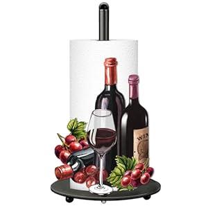 Wine Paper Towel Holder, Wine Decor for Countertop Cute Farmhouse Home Table, Housewarming Birthday Gifts