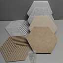10 Pack Hexagon Cork Board Tiles Alternative, 12'' Fully Self-Adhesive Modern Felt Bulletin for Wall Decor, Frameless Pin Board for Office, Renter-Friendly Decorative Hexagon Corkboard with 30 Pins