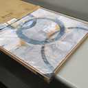 youkuart Wall Art Abstract Fantasy Teal Blue Graffiti Canvas Prints for Living Room Bedroom Dining Room Home Office Decor Large Framed Ready to Hang 24"x48"