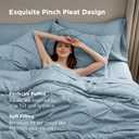 Bedsure King Size Comforter Set Light Blue - Bed in a Bag Bedding Set 7 Pieces, GentleSoft Pintuck Bed Set Gift for Family, Pinch Pleat Light Blue Comforter with Sheets, Pillowcases & Shams