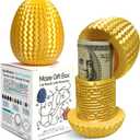 2026 Mystery Egg Maze Puzzle Box: 4 Unique Mazes Money Holder with Hidden Compartment, Brain Teaser Game for Cash & Gifts, Reusable Surprise Container for Easter Birthday Christmas Party (Gold)