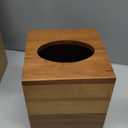 ALELION Tissue Box Cover Square - Acacia Wood Tissue Box Holder for Tabletop Night Stands Bathroom Office - Decorative Facial Cube Tissue Box Cover for Modern Farmhouse Decor