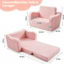 Toddler Couch 2-in-1 Fold Out Toddler Chairs, Soft Comfy Lounger with Washable Cover Pocket, Kids Sofa for Reading, Perfect for Bedroom, Playroom, Living Room, Gift for Girls Boys Age 1-3, Pink