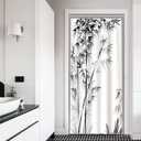 Stall Shower Curtain, Aesthetic Ink Bamboo Small Shower Curtain Set for Bathroom Waterproof Fabric Black and White RV Bathroom Decor with Hooks, 36x72 Inch, Black and White 