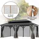 Covered Outdoor Gazebo Mosquito Netting Replacement Universal 6-Panel Sidewalls 12' x 20', Outdoor Gazebo Mosquito Nettings with Double Zipper, Replacement for Patio Canopy, Garden (Mosquito Net Only)