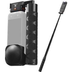 K&F CONCEPT Magnetic Quick Release Foldable Selfie Stick Compatible with Insta360 X5, 89cm/35inch Aluminum Alloy Extension Rod Invisible Pole, Adjustable Handle Grip with Safety Lock for X4 Air