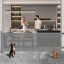 Huafly 98 Inch Retractable Baby Gates Extra Wide, no Drilling Baby Gates for Large Openings, Child Gates, Safety Gates, Extra Long Dog Gates on Doorways, Stairs, Outdoor, Indoor (Gray, 98 Inch)