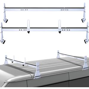 Van Ladder Roof Racks, Adjustable Length 57-63,Upgraded Anti Collapse 5-Section 2 Bars, Suitable for Vans with Rain Gutter only,700LB Load-Capacity