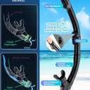 Greatever Dry Snorkel Set, Panoramic Wide View Anti-Fog Scuba Diving Mask, Professional Snorkeling Gear for Adults Kids