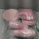 Aodaer 400 Pieces Pink Party Supplies Disposable Dinnerware Set Include Plastic Plates Cups Knives Forks Spoons Paper Napkins for Birthday Wedding Graduation Parties, Serve 50 Guests