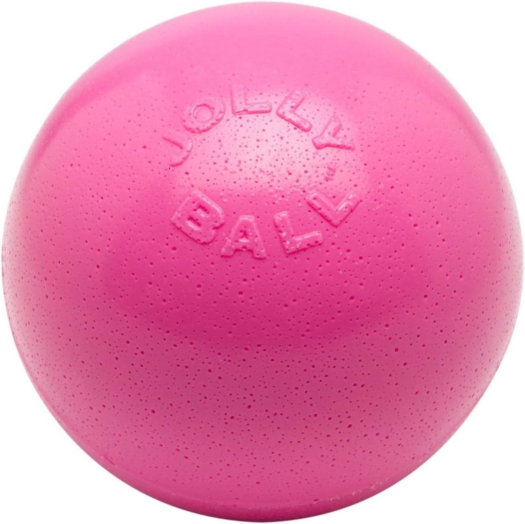 Jolly Pets Bounce-n-Play Dog Toy Ball, 8 Inches, Pink, All Breed Sizes