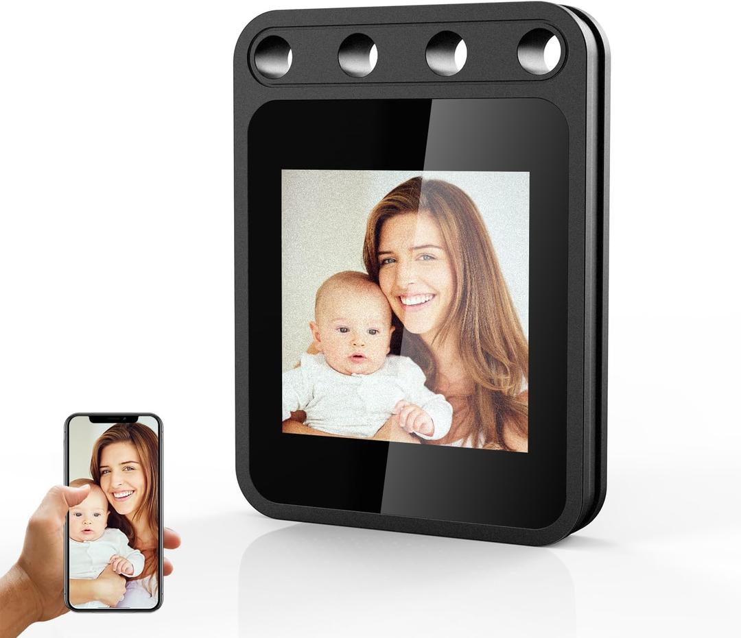 ETOFIXEE E-Ink Photo Keychain, Picture Keychain, Customized Keychains with Picture, ags for Changeable Picture/ Text/ Contact Information for Stanley Accessories, with Tracking and Location