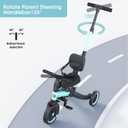 newyoo Tricycles for 1-3 Year Olds, Toddler Bike, Birthday Gift and Toy for Boys and Girls, Toddler Tricycle with Parent Push Handle, Trike with Backrest and Safety Belt, Blue, TR007