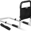 TABEKE Bed Rails for Elderly Adults, Adjustable Bed Assist Rails for Seniors, Portable Bed Support Bar Mobility Assistant with Foam Handle & Double Side Storage Bag Fits King, Queen, Full, Twin Bed