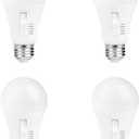 LUNO A19 Dimmable LED Bulb, 15W (100W Equivalent), 1600 Lumens, Color Selectable, 2700K, 3000K, 3500K, 4000K, 5000K, 5CCT, UL Listed (4-Pack)