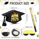 HyDren 16 Inch Graduation Piata 2026 Class of 2026 Graduation Cap Piata with Blindfold Bat and Confetti for College Middle School Elementary Congrats Grad(black gold,Elegant Style)