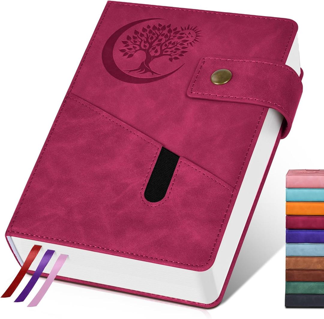 PAIBAS A5 Leather Journal Notebook, 365 Pages Thick Hardcover Lined Journal for Men & Women, Medium 5.9" x 8.4" College Ruled Notebooks for Work, School, Travel, Business,Note Taking,Writing Diary