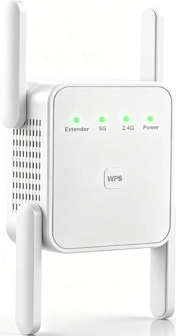 WiFi Extender Signal Booster for Home WiFi Booster 1200Mbps | Dual Band 5GHz & 2.4GHz Covers Up to 2150 Sq.Ft & 35 Devices, Ethernet Port with Four Antennas