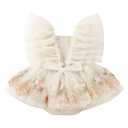 ODASDO Dresses for Baby Girls 1st First Birthday Party Dress Newborn Fairy Tulle Tutu Bubble Romper Toddler Kids Floral Embroidery Bodysuit One Year Old Cake Smash Outfit Photo Shooting Apricot 6-12M