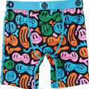 PSD Underwear Youth Boys Boxer Briefs - Smiley Print, Comfortable Active Underwear for Boys, Boys Underwear Packs & Singles (S)