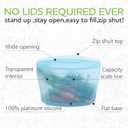 Zip Standing Reusable Silicone Food Storage Bag, Stand Up Food Storage Container, Reusable Zipper seal bag, no lid required, for Food Storage& Meal Prep, Freezer Oven Dishwasher - Safe, Set of 6 Bowls