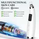 Facial Pore Blackhead Remover Vacuum - Fore Cleaner and Blackhead Extractor with 3 Adjustable Suction Levels - 5 Probes - Pore Vacuum Kit for Women&Men (White)