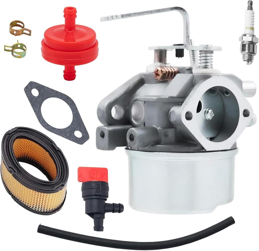 640152 Carburetor for Tecumseh 640023 640152A 640051 640140 640260B HM80-HM100 8-10 HP Engine Snow Blower with 33268 Air Filter Spark Plug kit for Coleman PowerMate 5000 watt generator Carb