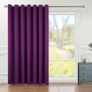 BGment Purple Sliding Door Curtain 84 Inches Long, Wide Room Divider Privacy Curtain for Bedroom, Thermal Curtain for Glass Door Room Darkening Noise Reducing, 1 Panel, Each 100 Inch Wide
