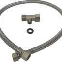 BOSS BIDET T-Adaptor & Hose - Flexible Braided Stainless Steel Hose | Fits US Toilets (Stainless Steel)