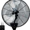 24 Inch Wall Mount Fan Oscillating Wall Fan High Velocity Heavy Duty 3-Speed Pro Metal Fans for Garage, Workhouse, Greenhouse, Farm, Shop, Industrial Use