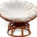 Papasan Cushion Cover Only,Water Resistant Papasan Chair Cushion Cover for Outdoor lndoor,Skin-Friendly Soft Machine Washable Unfading Zippered Cover for Round Egg Chair Cushion (Khaki, 55in)