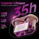 App1e AIRP0Ds Pro Alternative Wireless Ear Buds, Studio-Quality, Deep Bass, Enhanced Audio Clarity, Bluetooth 5.4 Earbuds, ENC Noise Cancelling Call, Secure Fit Memory Foam Tips, IPX6 Waterproof(Pink)