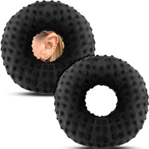2 Pcs Ear Hole Piercing Pillows Donut Pillow for Ear Pain Side Sleeping Neck Head Pressure Sore Relief Headphones Travel Protector Guard Lifesaver Tinnitus(Black)