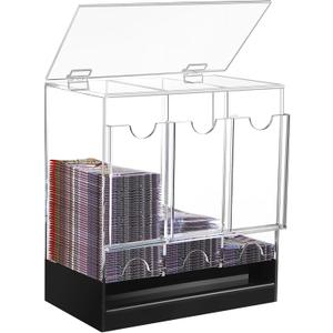 CHEPULA 3-Slot Booster Pack Dispenser, Card Dispenser Storage, Acrylic Booster Box for Trading Card/Sports Booster Packs (Top lid-opening)
