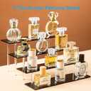 HENABLE 4 Tier Perfume Organizer Stand, Acrylic Risers Display Stands, Display Risers, Perfume Shelf Dessert Display for Party, Figure Stand Funko POP Shelves, Black Cupcake Stand Holder