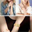 Women's Step Counter Pedometer Watch with Stainless Steel Bracelet, Stylish Design, No App, No Charging Needed for Step, Calorie, Distance, Alarm, Countdown TimerTU-2401