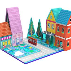 Magnetic Tiles for Kids, Fairytale Town Road Set, Magnetic Blocks Magnet Building Toys for 3-5 4-8 Years Old Boys Girls, Expansion Themed Magnet Educational STEM Creativity Toys 3+ Toddlers Xmas Gifts