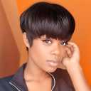Short Human Hair Pixie Wigs for Black Women Brazilian Virgin Hair Short Cut Natura Brown Glueless Pixie Cut Wig with bang 4# color