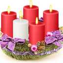 Cindeer 2 x 3 Inch Advent Candles Set of 5 for Advent Wreaths Candle Holder Votive White Red Christmas Pillar Scented Candles for Seasonal Celebration Home Church