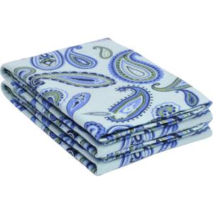 Superior Premium Cotton Flannel Pillowcases, All Season 100% Brushed Cotton Flannel Bedding, Pillowcase Set of 2 , King, Paisley Light Blue