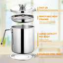 Chihee Grease Container Stainless Steel Bacon Grease Saver with Fine Mesh Strainer 2L / 67.6 fl oz Cooking Oil Keeper Stoarge Can with Dust-proof Lid Non-slip Tray for Kitchen Frying