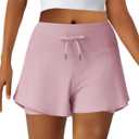 Sweat Shorts for Women - Athletic Workout Runing Dolphin Shorts with Pockets for Gym Lounge Summer (Pink, M)
