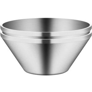 IMEEA Soup Bowls 40 OZ Large Deep Stainless Steel Bowls Set of 2 Durable Metal Bowls for Ramen Pasta Salad Serving Kitchen (7.9 Inch(40 Ounce))