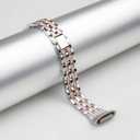 Bling Bands Compatible with Fitbit Charge 6/Charge 5, Metal Bracelet Luxurious Rhinestone Replacement Wristband for Women, Silver Black Gold