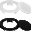 4 x Savita 2 Sets Patio Table Umbrella Hole Rings and Caps, Plastic 2 Inch Patio Umbrella Hole Plug Insert Ring and Cap Set for Outdoor Activities Summer Garden Parties (Black, Transparent)