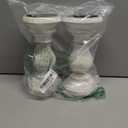 Candle Holder for Pillar Candle Set of 2, Farmhouse Wood Candle Holder, Rustic Wooden Candle Stand, Vintage Wooden Candlestick Holders Decorative for Living Room, Table Centerpiece, Antique White