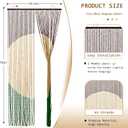 Handmade Bamboo Beaded Curtain for Doorways 65 Strands 35.5" x 75" Boho Door Curtains Window Hanging Room Divider Partition for Home Decoration