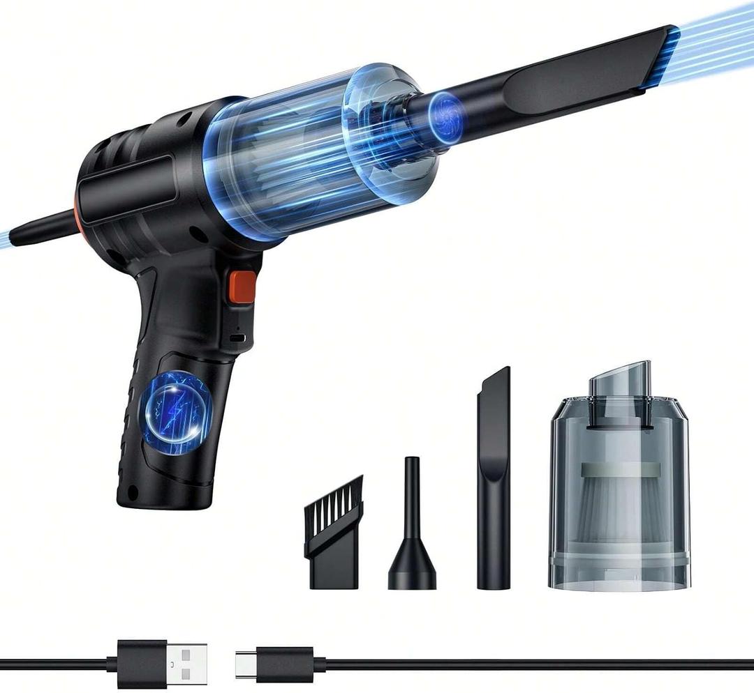 4.6K RPM Keyboard Vacuum Cleaner Mini - Portable Vacuum Cleaner Car Vacuum Dust Kit and Type C, Electric Air Dusters-Replace Compressed Air Cans for PC, Computer Keyboard, Car Duster Cleaning